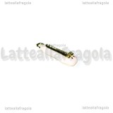 Charm Scarpetta in metallo dorato smaltato rosa 20x7mm