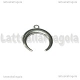 Ciondolo Luna Crescente o Doppio Corno in Acciaio Inox 19x17.5mm