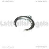 Ciondolo Luna Crescente o Doppio Corno in Acciaio Inox 19x17.5mm