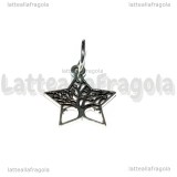 Ciondolo Stella Albero della Vita in metallo argento antico 23x21mm
