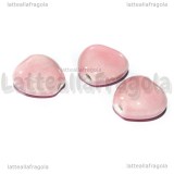 Cuore in Ceramica rosa con foro passante 14x16mm