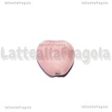 Cuore in Ceramica rosa con foro passante 14x16mm