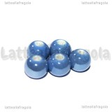 5 Perle in Ceramica Blu Fiordaliso 8mm