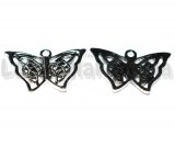 Ciondolo Farfalla nodi celtici in metallo argento antico 33x21mm