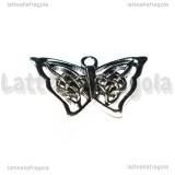Ciondolo Farfalla nodi celtici in metallo argento antico 33x21mm