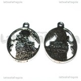 Ciondolo Lupo Spirito Guida in metallo argento antico 28x19mm