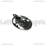 Ciondolo Lupo Spirito Guida in metallo argento antico 28x19mm