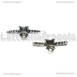 Chiusura Portapendente per cordini tubolari in metallo argento antico 20x9mm