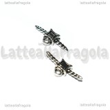 Chiusura Portapendente per cordini tubolari in metallo argento antico 20x9mm
