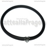 Chiusura Portapendente per cordini tubolari in metallo argento antico 20x9mm