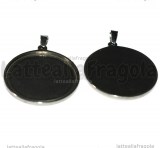 Ciondolo Base Tonda in Acciaio Inox per cammei 30mm