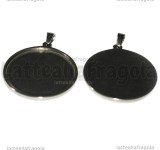 Ciondolo Base Tonda in Acciaio Inox per cammei 30mm