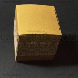 Scatola in Cartone Kraft Fantasia Merletto 5x5x5cm