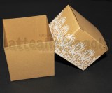 Scatola in Cartone Kraft Fantasia Merletto 5x5x5cm