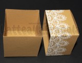 Scatola in Cartone Kraft Fantasia Merletto 5x5x5cm