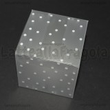 Scatola in PVC Satinato Pallini Bianchi 6x6x6cm