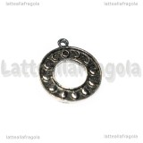 Ciondolo Fasi Lunari in metallo argento antico 24x20mm