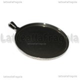 Ciondolo Base Tonda in Acciaio Inox per cammei 40mm