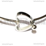 Bracciale Rigido Apribile con Cuore in Acciaio 304 60mm diametro