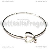 Bracciale Rigido Apribile con Cuore in Acciaio 304 60mm diametro