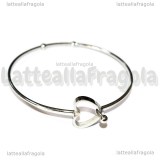 Bracciale Rigido Apribile con Cuore in Acciaio 304 60mm diametro