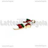 Charm Candycane in metallo dorato smaltato 22x11mm