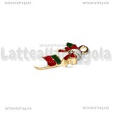 Charm Candycane in metallo dorato smaltato 22x11mm