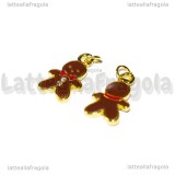 Charm Gingerbread in metallo dorato smaltato 22x11mm
