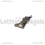 Charm Calza Befana in metallo argento antico 22x11mm