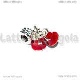 Ciondolo Campane di Natale 3D foro largo in metallo smaltato 16x16mm