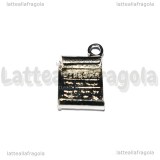 Ciondolo Diploma in metallo argentato 19x12mm