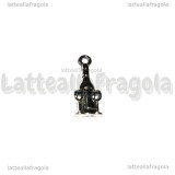 Charm Bottiglia con Calici in metallo argento antico 21x9mm