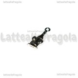 Charm Bottiglia con Calici in metallo argento antico 21x9mm