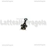Charm Bottiglia con Calici in metallo argento antico 21x9mm