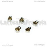 5 Charm argentati punto luce strass light topaz 8x5mm