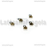 5 Charm argentati punto luce strass light topaz 8x5mm