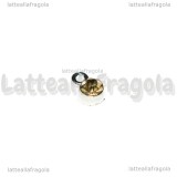 5 Charm argentati punto luce strass light topaz 8x5mm