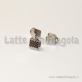 Capocorda per organza in metallo toni argentati 6x8mm