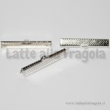 10 Capocorda per organza Silver Plated 35x7.5mm