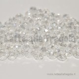 10 Rondelle mezzocristallo sfaccettato cristal AB 6x4mm