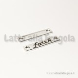 Connettore Faith in metallo argento antico 25x6mm