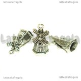 Charm Mulino a Vento 3D in metallo argentato 19x10mm