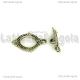 Chiusura Composta in metallo argento antico 18x14mm e 16x5mm