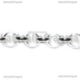 1 Metro Catena in Alluminio argentato maglia tonda 6mm