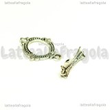 Chiusura Composta in metallo argento antico 18x14mm e 16x5mm