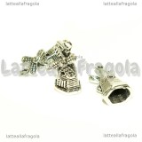 Charm Mulino a Vento 3D in metallo argentato 19x10mm