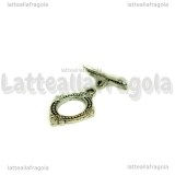 Chiusura Composta in metallo argento antico 18x14mm e 16x5mm