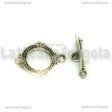 Chiusura Composta in metallo argento antico 18x14mm e 16x5mm