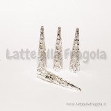 Coppetta filigranata a cono in metallo silver platedo 40x9mm