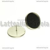 Coppia orecchini a perno in Acciaio inox con base cammei 20mm